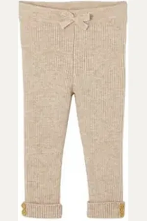 Vertbaudet Leggings Baby Strick-Leggings beige|weiß 80