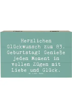 Mr. & Mrs. Panda Dekokiste 19 x 12 cm Spruch 83. Geburtstag Liebe Glück - Meeresbrise - Geschenk (1 St) blau