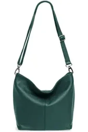 CASPAR Schultertasche TL803 klassisch elegante Damen Lederhandtasche, Hergestellt in Italien aus robustem, genarbten Rindsleder
