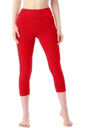 Merry Style Leggings Damen 3/4 Capri Hose MS10-430 (1-tlg) aus Baumwolle rot XXL