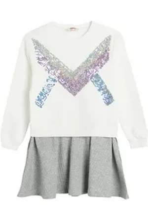 Koton Midikleid Knielänge Sweat Kleid weiß 110