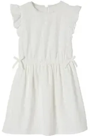 Vertbaudet Minikleid Besticktes Mädchen Festkleid weiß