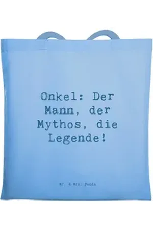 Mr. & Mrs. Panda Tragetasche Spruch Onkel Legende - Sky Blue - Geschenk, Mann, Ersatzvater, Stoffb (1-tlg) blau