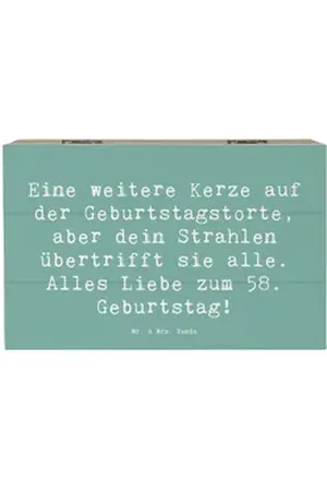 Mr. & Mrs. Panda Dekokiste 19 x 12 cm Spruch 58. Geburtstag Glanz - Meeresbrise - Geschenk, Gebu (1 St) blau