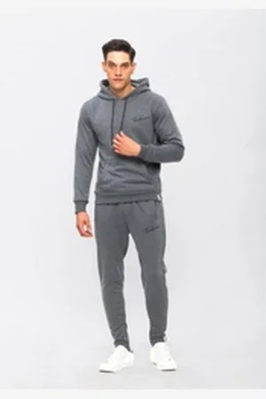 Tom Barron Jogginganzug mit Label-Print, mit Kapuze grau s