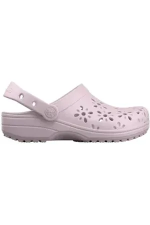 Crocs Classic Floral Cut Out Clog Clog, Sandale mit schwenkbarem Fersenriemen rosa 33 EU