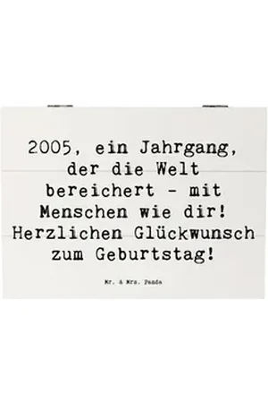 Mr. & Mrs. Panda Dekokiste 25 x 18 cm Spruch 2005 Geburtstag - Weiß - Geschenk, herzlichen Glück (1 St) weiß