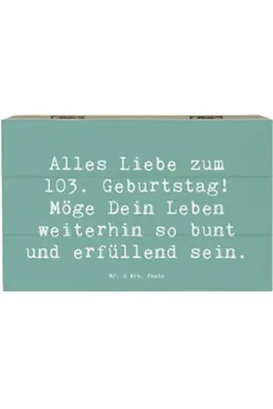 Mr. & Mrs. Panda Dekokiste 19 x 12 cm Spruch 103. Geburtstag - Meeresbrise - Geschenk, freudvoll (1 St) blau