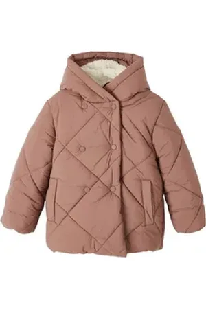 Vertbaudet Steppjacke Mädchen Kapuzen-Steppjacke mit Teddyfleece-Futter rosa 110