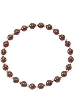 Firetti Armband Schmuck Geschenk Gold 585 Armschmuck Armkette Zugarmband Edelstein, mit Granat gelb|goldfarben|rot