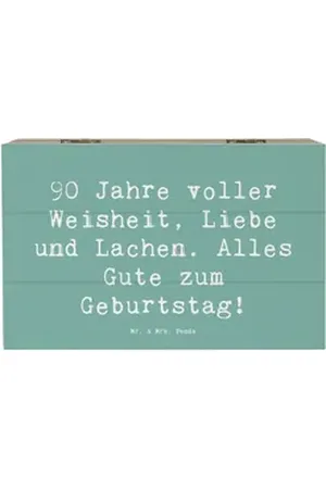 Mr. & Mrs. Panda Dekokiste 19 x 12 cm Spruch 90. Geburtstag - Meeresbrise - Geschenk, herzliche (1 St) blau