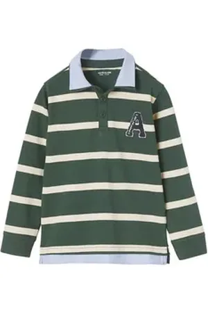 Vertbaudet Langarm-Poloshirt Jungen Poloshirt mit Lageneffekt grün 92/98