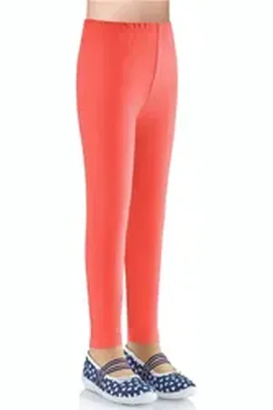Ladeheid Leggings Mädchen Leggings aus Baumwolle LAMA03 (1-tlg) elastischer Bund rot 104-110