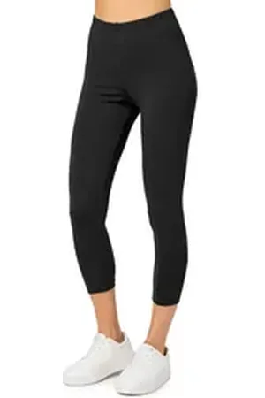 Merry Style Leggings Caprihose Damen 3/4 Hose MS10-199 (1-tlg) aus Baumwolle schwarz M