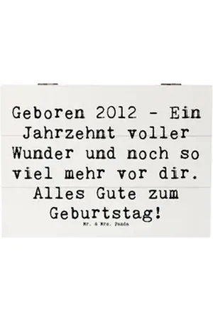 Mr. & Mrs. Panda Dekokiste 25 x 18 cm Spruch 2012 Geburtstag - Weiß - Geschenk, inspirierende Tr (1 St) weiß