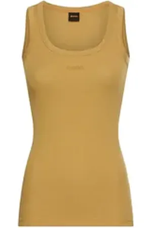 HUGO BOSS ORANGE Longtop C_Ematite mit Rundhalsausschnitt beige|braun XL (42)