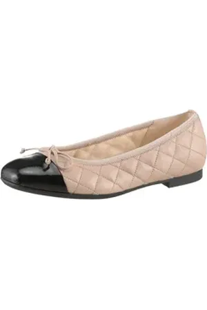 Gabor PRATO Ballerina, Blockabsatz, Businessschuh, Komfortschuh in Bequemweite G (weit) beige|schwarz 36 EU