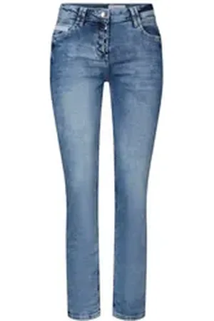 CECIL Bequeme Jeans / Da.Jeans / Style TOS Scarlett STRAIGHT Mi blau 31i/28
