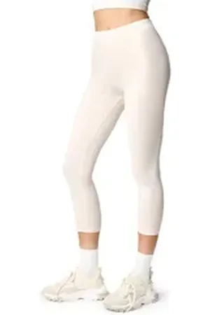 Ladeheid Leggings Damen 3/4 Capri Hose aus Baumwolle LA40-132 (1-tlg) elastischer Bund braun XS