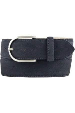 BELTINGER Ledergürtel Damen-Gürtel aus Veloursleder 4 cm - Velour-Gürtel für Damen 40mm - Wi (1-St) blau|silberfarben 120 cm (Gesamtlänge 135 cm)
