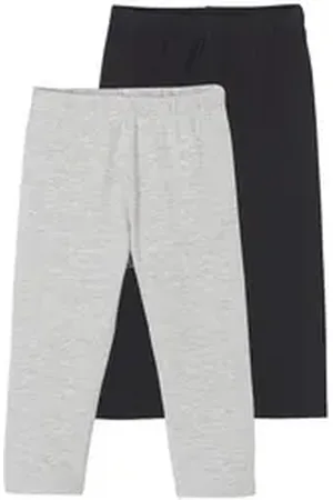 Vertbaudet Leggings 2er-Pack Mädchen 3/4-Leggings BASIC grau|schwarz 98/104