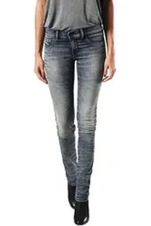Diesel Jeansjeggings Livier 0677B Damen Jeans Hose Super Slim Jeggings blau