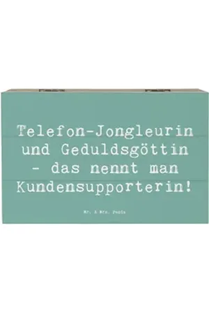 Mr. & Mrs. Panda Dekokiste 19 x 12 cm Spruch Meisterin Kundensupport - Meeresbrise - Geschenk, G (1 St) blau