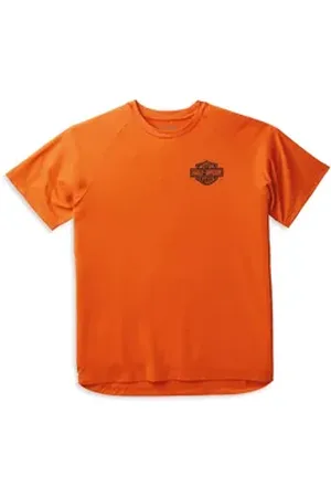 Harley davidson HARLEY-DAVIDSON T-Shirt Herren Performance Bar & Shield Logo Tee Shirt Kurzarm Biker Oberteil orange