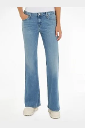 Tommy Hilfiger Bequeme Jeans Sophie Low Wais Flare Wide mit Ledermarkenlabel blau 31