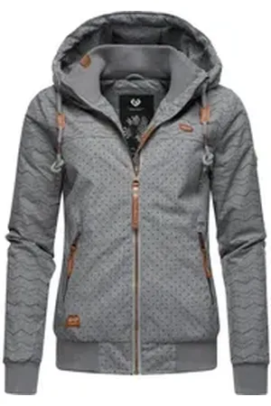 Ragwear Winterjacke Nuggie Zig Zag Intl. stylische Damen Freizeitjacke mit Muster grau XXL (44)