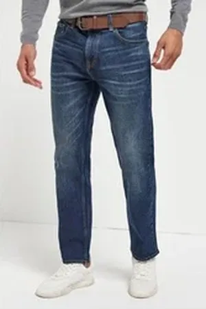 Next Straight-Jeans Straight Fit Jeans mit Gürtel (2-tlg) blau 36