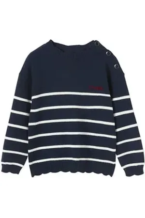 Vertbaudet Pullunder Mädchen Ringelpullover blau 116