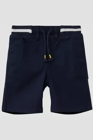 QS by s.Oliver Cargoshorts Bermuda aus Baumwollstretch mit Rippbund blau 92