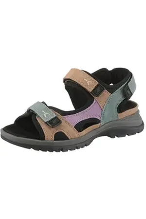 Waldläufer Waldläufer H-SORA Trekkingsandale Outdoorsandale, Sommerschuh, Sandalette mit Klettverschlüsse, H-Weite beige|bunt 42 EU