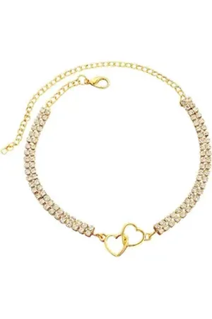 Karma Fußkette Herz Gold oder Silber Legierung Fußkettchen Strandschmuck (modern Herzschmuck Herzfußkette, Fußschmuck Acceossire Damenfußkette), Fußschmuck Acceossire Damenfußkette goldfarben