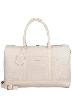 Burkely Reisetasche Weekender, aus echtem Leder weiß