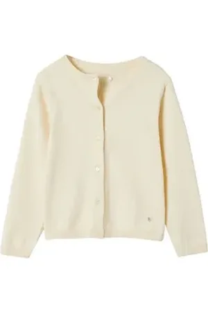 Vertbaudet Strickjacke Mädchen Strickjacke BASICS weiß 146/152