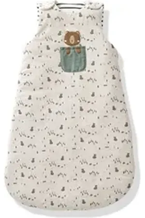 Vertbaudet Babyschlafsack Ärmelloser Baby Schlafsack GRÜNER WALD, Sommerschlafsack, 2 TOG beige|weiß 104CM