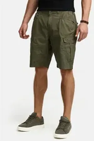 INDICODE Cargoshorts INDreier mit elastischen Seiteneinsätzen für mehr Komfort grün S