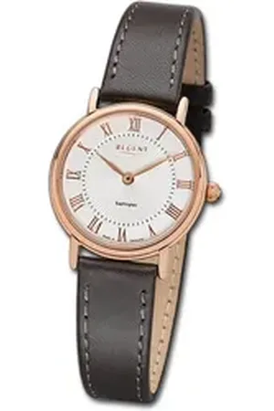 Regent Quarzuhr Leder Damen Uhr GM-1604 Analog, (Analoguhr), Damenuhr Lederarmband, rundes Gehäuse, klein (ca. 28mm), silber grau