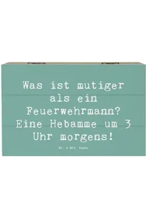 Mr. & Mrs. Panda Dekokiste 19 x 12 cm Spruch Mutige Hebamme - Meeresbrise - Geschenk, Heldentum (1 St) blau