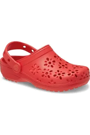 Crocs Classic Floral Cut Out Clog Clog, Sandale mit schwenkbarem Fersenriemen rot 38 EU
