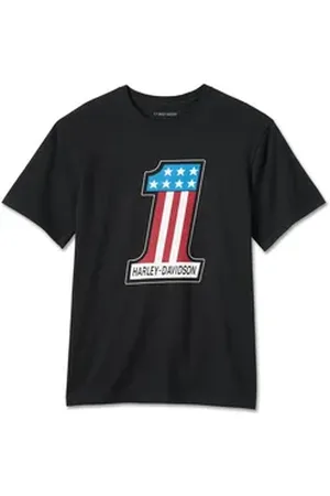 Harley davidson HARLEY-DAVIDSON T-Shirt Herren #1 Racing Tee Graphic Logo Tee Shirt Kurzarm Oberteil schwarz XXL