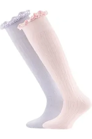 Ewers Kniestrümpfe Kniestrümpfe 2er Pack Spitze (2-Paar) rosa 35-38