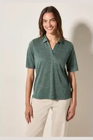 CECIL Poloshirt aus softem Materialmix grün XS (36)