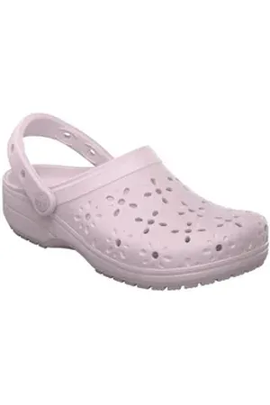 Crocs Classic Floral Cut Out Clog Clog, Sandale, Sommerschuh, Loafer mit Lüftungsöffnungen in Blütenstruktur rosa 36 EU