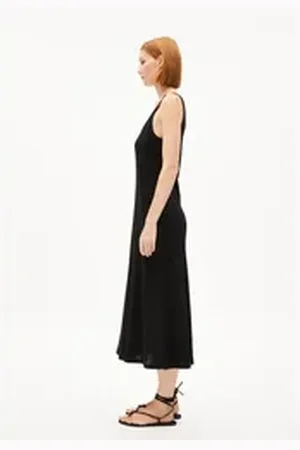 Armedangels Maxikleid EKENAA Damen Jerseykleid aus Bio-Baumwolle Fitted (1-tlg) Jerseykleid aus Bio-Baumwolle schwarz XL/44