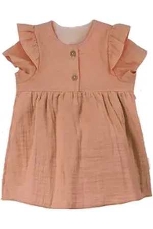 maximo Sommerkleid GOTS BABY GIRL-Kleid, Kurzarm Musselinstoff, Futter (1-tlg) orange 50/56