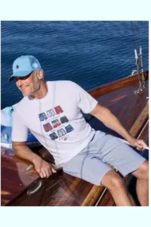 HAJO Bermudas Seersucker-Bermuda in maritimen Style blau 4XL