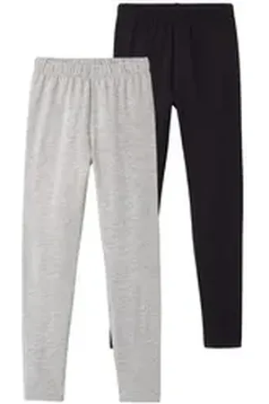 Vertbaudet Leggings 2er-Pack Leggings für Mädchen BASIC Pack grau|schwarz 116